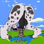 1:1 animal_genitalia animal_penis animated anthro backsack balls bodily_fluids bovid bovine city city_destruction cum cum_drip destruction digital_media_(artwork) dripping equine_genitalia equine_penis genital_fluids genitals hi_res law_(planetsizedmoo) lonelybours macro macro_male male mammal penis pixel_(artwork) solo