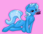  blue_body blush cum cum_in_mouth cum_inside cutie_mark disembodied_penis duo equine erection fellatio female friendship_is_magic half-closed_eyes hikxie horn horse horsecock justpony male mammal my_little_pony nude oral oral_sex penis plain_background pony pussy sex straight trixie_(mlp) unicorn 