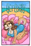  6_breasts anthro beach blue_clothing breasts brown_body brown_eyes brown_fur brown_hair bubbalossom clothing comic cover cover_art cover_page domestic_cat felid feline felis female fur hair hi_res macro_female mammal multi_breast multicolored_body multicolored_fur pawpads purple_body purple_fur sea sky solo swimwear transformation two_tone_body two_tone_fur water 