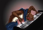  blush felix_arden male mammal musical_instrument mustelid nude piano sheet solo weasel 