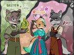 2025 5_fingers accessory antennae_(anatomy) anthro apron ara_(genus) armor artist_name asian_clothing avian azazel_(fruittea) bared_teeth bastien_(fruittea) belt bird bottomwear brown_body brown_eyebrows brown_fur canid canine canis cheek_markings clothing collared_shirt colored crossed_arms digital_drawing_(artwork) digital_media_(artwork) dipstick_ears ear_markings ear_scar ear_tunnel east_asian_clothing english_text eye_scar eyebrows facial_markings facial_scar femboy feral fingers flower fox fruittea fur gesture gloves gloves_(marking) green_clothing green_hair green_shirt green_topwear grey_body grey_eyebrows grey_fur grey_inner_ear_fluff group hair handwear head_markings head_tuft headgear heart_symbol helmet hi_res inner_ear_fluff japanese_clothing karma_(fruittea) kimono leaf leg_markings macaw male mammal markings military_macaw mortician multicolored_body multicolored_ears multicolored_fur necktie neotropical_parrot orange_body orange_fur pants parrot pin_accessory pin_button pith_helmet plant pupils safari_shirt scar seraph_(fruittea) shirt side_by_side signature slit_pupils smile socks_(marking) standing star text topwear trio true_parrot tuft waist_bow waving waving_at_viewer white_clothing white_sclera white_shirt white_topwear wolf yellow_sclera zookeeper
