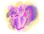  acting_like_a_cat equid equine eyes_closed female feral friendship_is_magic hasbro hi_res hidden_mouth hooves horn leadhooves mammal my_little_pony mythological_creature mythological_equine mythology simple_background solo stretching twilight_sparkle_(mlp) winged_unicorn wings 