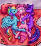  anatomically_correct_pussy animal_genitalia anus bed breasts butt buttercup_saiyan chromaskunk cutie_mark equine equine_pussy eyes_closed female feral fluid fluids friendship_is_magic grinding group group_sex hair horn horse lesbian lying mammal my_little_pony nipples nude open_mouth pegasus pinkie_pie_(mlp) pony puffy_anus pussy pussy_juice rainbow_dash_(mlp) rubbing saliva sex spread_legs spreading teats threesome tongue twilight_sparkle_(mlp) unicorn wings 