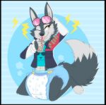  anthro beverage big_diaper canid canine canis clothed clothing container cup diaper drinking drinking_glass eyewear fangs female glass glass_container glass_cup hi_res iced_tea illumination_entertainment jacket jupiters kneeling mammal porsha_crystal sing_(movie) solo sunglasses tea teeth tongue tongue_out topwear wearing_diaper wolf yellow_eyes 