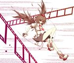  bad_id bad_pixiv_id brown_hair camera hat looking_at_viewer necktie red_eyes sanshirou shameimaru_aya short_hair solo thighs tokin_hat touhou wings 