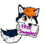  cute dog english_text free_snuggles holding_sign husky indecisivepuppy kit_husky male mammal plain_background sign snuggles solo text unknown_artist white_background 