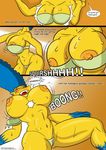  anthro breast_expansion breasts claws fangs female gazongas kogeikun marge_simpson nipples pussy tears the_simpsons transformation underwear 