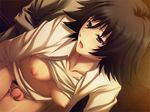  1girl black_hair breasts game_cg innocent_grey kara_no_shoujo nipples penis sugina_miki uncensored 