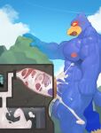 absurd_res anthro avian balls beak big_balls big_penis bird blue_body blush bodily_fluids body_worship cum cum_inside destruction erection excessive_cum excessive_genital_fluids eyes_closed facility falco_lombardi flooding genital_fluids genitals glans hi_res humanoid_genitalia humanoid_penis internal machine macro male milking_machine muscular muscular_anthro muscular_male namutree nintendo nipples non-mammal_balls non-mammal_nipples orgasm pecs penetrable_sex_toy penetration penile penis penis_milking sex_toy solo star_fox thick_penis vein veiny_penis