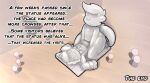 2024 after_transformation anthro biped canid canine clothed clothing digital_media_(artwork) duo_focus english_text facungo.dont fox group heart_symbol hi_res human implied_permanent khloe_prower macro maid_uniform male mammal mao_otter mustelid otter sculpture size_difference statue text uniform