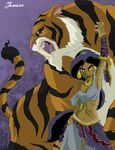  creepy disney feline female feral human jasmine_(aladdin) jeffrey_thomas male mammal rajah sand tiger twisted 