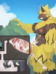 absurd_res anthro balls big_balls big_muscles big_penis blush bodily_fluids body_worship cum cum_inside destruction erection excessive_cum excessive_genital_fluids eyes_closed facility felid flooding fur generation_7_pokemon genital_fluids genitals glans hi_res huge_muscles huge_penis humanoid_genitalia humanoid_penis hyper hyper_genitalia hyper_penis internal legendary_pokemon machine macro male mammal milking_machine muscular muscular_anthro muscular_male namutree nintendo nipples orgasm pecs penetrable_sex_toy penetration penile penis penis_milking pokemon pokemon_(species) sex_toy solo thick_penis vein veiny_penis yellow_body yellow_fur zeraora