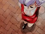  4:3 aikawa_akane animated animated_gif female girl lowres mahou_tsukai_tai! purple_hair screencap walk walking 