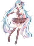  bad_id bad_pixiv_id bare_shoulders blue_eyes blue_hair boots elbow_gloves frilled_skirt frills gloves hatsune_miku long_hair moegi0926 one_eye_closed skirt smile solo thigh_boots thighhighs twintails very_long_hair vocaloid 