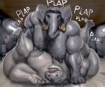 absurd_res alligator alligatorid anthro asian_elephant betty_(bettygator) big_breasts big_butt big_muscles black_hair body_hair breasts butt chest_hair colored crocodilian detailed detailed_background digital_drawing_(artwork) digital_media_(artwork) dumbbell duo ear_piercing ear_ring elderly elderly_anthro elderly_gynomorph elderly_intersex elephant elephantid exercise feet from_front_position grey_body grey_nipples grey_skin gynomorph hair hairy hand_on_floor hi_res hohohonse huge_breasts huge_butt huge_muscles huge_thighs intersex lipstick looking_pleasured makeup mammal mating_press mixed_media muscular muscular_gynomorph muscular_intersex nipples obscured_penetration on_top one_arm_push-up only_bangs overweight overweight_anthro overweight_gynomorph overweight_intersex photo_background photography_(artwork) piercing proboscidean reptile ring_piercing scalie sex shaded teeth thick_thighs tusk_jewelry tusks wei-gang_(grannybase) weights white_body white_skin workout workout_sex