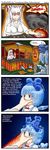  4koma blue_eyes blue_hair bow cirno comic crying crying_with_eyes_open drawfag finnish fire flame fujiwara_no_mokou grill grilling hand_on_another's_face highres long_image melting multiple_girls non-web_source red_eyes suspenders sweat tall_image tears touhou translated white_hair you_gonna_get_raped 