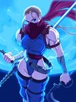  ahoge blonde_hair cammy_white leotard muscle scar shopyun street_fighter 