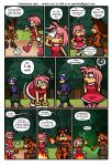 2026 absurd_res amy_rose anthro badger bent_over blue_eyes blush blush_lines boots bottomwear bovid brown_body brown_boots brown_bottomwear brown_clothing brown_footwear brown_fur brown_shoes brown_skirt brown_topwear campfire camping caprine clothing comic dialogue dress english_text erection erection_under_clothing eulipotyphlan facepalm fan_character female footwear fur green_bottomwear green_clothing green_eyes green_shorts group hedgehog hi_res male mammal multicolored_body multicolored_fur multiple_scenes mustelid musteline orange_body orange_fur pink_body pink_eyes pink_fur purple_body purple_fur red_boots red_clothing red_dress red_footwear sega sheep shocked shoes shorts skirt sonic_boom sonic_the_hedgehog_(series) speech_bubble sqootshy sticks_the_jungle_badger surprised tan_arms text topwear trio url