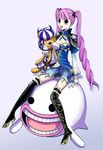  1girl alternate_costume boots breasts female ghost high_heel_boots high_heels kumacy long_hair one_piece one_piece:_pirate_warriors perona pink_hair pupupu solo thigh_boots thighhighs toy twintails 