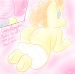  anthro anthrofied butt clothing cub diaper duo english_text equine female flaccid friendship_is_magic horn horse lamiaaaa looking_back male mammal my_little_pony penis pinkie_pie_(mlp) pony pumpkin_cake_(mlp) smile text unicorn young 