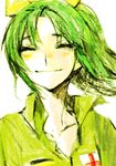  blush closed_eyes green_hair green_shirt midorikawa_nao precure shirt simple_background smile smile_precure! solo tima white_background 