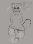 absurd_res anthro clothing facing_forward female hands_behind_back hat headgear headwear hi_res intersex lorna_(terrible_mouse) mammal mouse murid murine nurse nurse_clothing nurse_hat nurse_headwear rodent sketch solo soulless_eyes steam terrible_mouse unfinished yosoybonfie