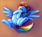  anus equine female feral friendship_is_magic hair horse lying mammal multi-colored_hair my_little_pony navel on_back open_mouth pegasus pony purple_eyes pussy rainbow_dash_(mlp) rainbow_hair sokolas solo wings 