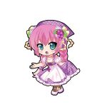  1girl :d :o animated animated_png aqua_eyes bare_shoulders bavaria braid brown_pantyhose chibi chibi_only dress food-themed_hair_ornament full_body game_asset grape_hair_ornament hair_ornament hatsune_miku_graphy_collection headscarf holding_own_dress leaning_forward megurine_luka pantyhose pink_hair plaid_clothes plaid_dress plaid_headscarf puffy_short_sleeves puffy_sleeves purple_headscarf purple_shoes shoes short_sleeves smile solo standing strappy_heels transparent_background twin_braids unmoving_pattern vocaloid 