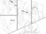  2girls absurdres bang_dream! bang_dream!_it's_mygo!!!!! biting biting_another's_lip blush closed_eyes doki_(oox3o) french_kiss greyscale highres kiss long_hair medium_hair mole mole_under_eye monochrome multiple_girls shiina_taki unfinished yahata_umiri yuri 