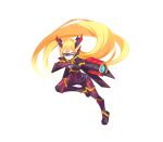  1girl absurdres adapted_costume aizeis alternate_costume arm_cannon armor armored_boots assault_visor belt biometal blonde_hair body_armor bodysuit boots breasts chest_jewel chrome_raven commission commissioner_upload elf_(mega_man_zx_prequel) full_body gauntlets gloves highres horns knee_armor long_bangs long_hair mechanical_ears mechanical_horns mega_man_(series) mega_man_zx non-web_source original shoulder_armor small_breasts solo thighs weapon 