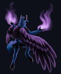 demon dire_wolf fire invalid_color limizuki mammal purple purple_feathers wings wolf 