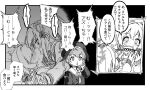  3girls azusa_(blue_archive) blood blue_archive blush cellphone commentary_request crepe empty_eyes food greyscale hair_between_eyes hair_intakes halo hand_up hat hifumi_(blue_archive) highres holding holding_another's_arm holding_crepe holding_food holding_phone imagining kiss koharu_(blue_archive) long_hair long_sleeves low_twintails medium_hair misunderstanding monochrome motion_lines multiple_girls neckerchief nosebleed peroro_(blue_archive) phone sailor_collar smartphone speech_bubble talking_on_phone togarashi_no_shinseki translation_request twintails two-handed yuri 