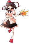  alphes_(style) black_hair bow dairi full_body hat kneehighs looking_at_viewer parody red_eyes shameimaru_aya short_hair skirt smile solo style_parody tokin_hat touhou transparent_background 