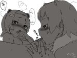  2018 2girls 5_fingers accessory american_beaver_(kemono_friends) ameve animal_ears animal_humanoid beaver_ears bipedal black-tailed_prairie_dog_(kemono_friends) blush bodily_fluids breasts breath clenched_hand clitoral_stimulation clitoris cunnilingus dialogue digital_drawing_(artwork) drooling female_pubic_hair fingering fingering_another folded genital_fluids greyscale ground_squirrel_humanoid hair_ornament hairclip half-closed_eyes hand_on_mouth heart heavy_breathing highres human_and_animal_ears humanoid_hands humanoid_on_humanoid japanese_language kemono_friends lesbian_sex licking looking_at_another looking_at_partner looking_pleasured lying mammal_humanoid masuyama_ryou medium_breasts moaning monochrome multi_ear multiple_girls narrowed_eyes neck_tuft nipples nude on_back open_mouth oral prairie_dog_humanoid pubic_hair pussy_juice rodent_humanoid saliva saliva_trail sciurid sciurid_humanoid sex short_hair simple_background small_breasts speech_bubble spread_legs steam steaming_body sweat sweatdrop tongue tongue_out tuft vaginal vaginal_fingering white_background yuri 