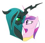  changeling equine eye_contact female friendship_is_magic green_eyes headshot horn horns_crossed mammal my_little_pony nose_to_nose princess_cadance_(mlp) princess_cadance_(my_little_pony) purple_eyes queen_chrysalis_(mlp) queen_chyrsalis_(my_little_pony) touching_noses unicorn 