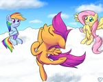  ballet cloud cub cutie_mark dancing equine female feral fluttershy_(mlp) friendship_is_magic fur green_eyes hair horse mammal multi-colored_hair my_little_pony paradigmpizza pegasus pink_hair pony purple_eyes purple_hair rainbow_dash_(mlp) rainbow_hair scootaloo_(mlp) wings yellow_fur young 