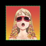  album_cover bad_id bad_pixiv_id beads blonde_hair collarbone cover easylook eyebrows k-on! kotobuki_tsumugi long_hair nude open_mouth parody solo stevie_wonder sunglasses thick_eyebrows 