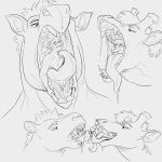  anthro bodily_fluids canid canine drooling fangs french_kissing giraffe giraffid group hair hi_res hyracodontid imperatorcaesar in_mouth kissing looking_up male male_anthro male_pred male_prey mammal monochrome mouth_play mouth_shot narrowed_eyes on_tongue open_mouth oral_vore paraceratherium prehistoric_species rhinoceros saliva saliva_string short_hair simple_background slim_anthro slim_male smile teeth tongue trio vore wavy_mouth 