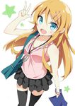  bad_id bad_pixiv_id bag black_legwear blonde_hair blue_eyes blush bracelet collarbone fang hair_ornament hairclip handbag jewelry kousaka_kirino long_hair neo1031 ore_no_imouto_ga_konna_ni_kawaii_wake_ga_nai sleeveless solo star thighhighs v very_long_hair 