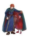  1girl 2boys age_difference aged_down belt blue_eyes blue_hair blue_robe book brown_belt brown_shoes cape cape_umbrella child closed_eyes commentary_request covering_own_mouth dress eliwood_(fire_emblem) father_and_child father_and_son fire_emblem fire_emblem:_the_binding_blade full_body hairband happy height_difference highres holding holding_book lilina_(fire_emblem) lollaimi_(lolla_l15) long_hair long_sleeves looking_at_another looking_down medium_dress multiple_boys open_mouth parent_and_child red_dress red_hair red_hairband red_shoes robe roy_(fire_emblem) shade shared_cape shared_clothes shirt shoes short_hair shorts simple_background sketch smile socks standing two-tone_cape white_background white_shirt white_socks 