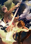  bad_id bad_pixiv_id belt boots brown_eyes brown_hair cape dual_wielding holding jacket jean_kirchstein male_focus paradis_military_uniform shingeki_no_kyojin solo sushiko15 sword thigh_strap three-dimensional_maneuver_gear weapon wire 