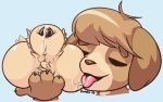  animal_crossing ball_lick canine digby_(animal_crossing) dog fluffyfrumples licking male male/male mammal nintendo oral precum sex tongue tongue_out video_games 
