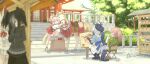  >_< 5girls :d animal animal_ears apron bird_wings black_hair blonde_hair blue_hair blurry blurry_foreground camping_chair chair closed_eyes commentary_request day elbow_gloves extra_ears facepalm fingerless_gloves folding_chair fox_ears gloves grey_hair hand_on_own_face hat head_wings highres holding holding_paintbrush horse horse_ears horse_girl horse_tail jacket kemono_friends kemono_friends_3 long_hair long_sleeves looking_at_another multicolored_hair multiple_girls nana_(kemono_friends) oinari-sama_(kemono_friends) on_chair onefiresticks open_mouth outdoors paintbrush painting_(action) pink_hair ponytail shinme_(kemono_friends) shirt shorts sitting skirt smile standing sweatdrop tail tarpan_(kemono_friends) thumbs_up tongue tongue_out two-tone_hair white_hair wings xd yatagarasu_(kemono_friends) 