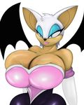  &lt;3 anthro bat big_breasts blue_eyes breastplate breasts clothing eyeshadow female gloves huge_breasts hyper hyper_breasts makeup mammal mrmadhead plain_background rouge_the_bat sega smile solo sonic_(series) white_background wings 