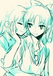 aoki_reika closed_eyes couple hug hug_from_behind long_hair midorikawa_nao monochrome multiple_girls precure simple_background smile smile_precure! tima yuri 