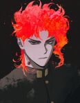  1boy cherry_earrings earrings fire food-themed_earrings gakuran highres jewelry jojo_no_kimyou_na_bouken kakyoin_noriaki male_focus og_man red_hair school_uniform solo stardust_crusaders 