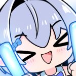  >_< 1boy :d basher blue_bow blue_hair boros_(ouro_kronii) bow chibi chibi_only closed_eyes commentary english_commentary facing_viewer glowstick hair_bow happy holding holding_glowstick hololive hololive_english lowres male_focus open_mouth penlight_(glowstick) personification portrait short_hair simple_background smile solo sticker_(medium) transparent_background trap virtual_youtuber 