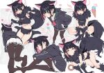  1girl ? absurdres animal_ear_hood animal_ears armpits black_choker black_gloves black_hair black_pantyhose black_shirt black_skirt black_socks blue_archive blush candy cat_ears cat_girl choker closed_mouth colored_inner_animal_ears colored_inner_hair commentary cropped donut dot_nose extra_ears feet fingernails food from_behind from_side full_body fur-trimmed_gloves fur-trimmed_socks fur_scarf fur_trim gloves green_sailor_collar grey_hoodie grey_panties hair_intakes hair_ornament hairclip halo hands_in_pockets hands_on_ground heart highres hood hood_down hoodie ice_cream kazusa_(blue_archive) kazusa_(halloween)_(blue_archive) leaning_forward lollipop long_fingernails looking_at_viewer midriff miniskirt multicolored_hair multiple_views navel neckerchief official_alternate_costume open_mouth panties panties_under_pantyhose pantyhose pantyshot pink_hair pink_halo pleated_skirt red_eyes red_neckerchief ryuuforkaf sailor_collar sharp_fingernails shirt shoes short_hair sitting skirt socks squatting sweatdrop tail tongue tongue_out torn_clothes twitter_username under-elbow_gloves underwear untranslatable_commentary white_panties white_shoes white_skirt wispy_bangs 