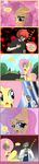  blush clothed clothing cloud clouds comic edowaado equine female feral fluttershy_(mlp) friendship_is_magic green_eyes hair heart_attack horse human male mammal my_little_pony navel open_mouth outside pants pegasus pink_hair pony red_hair shirt sky tree wings 