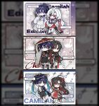  3boys 3girls :3 ahoge arm_at_side armor arms_behind_back artist_request asymmetrical_bangs asymmetrical_legwear black_bodysuit black_bridal_gauntlets black_hair black_kimono black_shoes black_shorts black_skirt black_sleeves black_thighhighs blue_cape blue_gem blue_hat blue_kimono blunt_ends blurry blurry_background bodysuit bridal_gauntlets bright_pupils brooch cape character_name closed_mouth clothing_cutout commentary commission couple cross-shaped_pupils crossed_arms curtained_hair detached_collar dress earrings eyeliner feathers flower flower_earrings frilled_dress frills furisode_sleeves gem genshin_impact grey_veil hair_between_eyes hair_flower hair_ornament hand_up hat hetero highres holding holding_polearm holding_weapon japanese_armor japanese_clothes jewelry juban kariginu kimono kote kurokote leg_warmers leggings legwear_garter long_hair looking_at_another makeup mandarin_collar medium_skirt mismatched_legwear multiple_boys multiple_girls multiple_persona oc_x_canon off_shoulder open_clothes open_kimono original pants pelvic_curtain plum_blossoms polearm pom_pom_(clothes) purple_eyes purple_feathers purple_rope purple_sleeves red_eyeliner red_eyes red_hat red_kimono red_sleeves rope scaramouche_(genshin_impact) scaramouche_(kabukimono)_(genshin_impact) second-party_source shimenawa shoes short_kimono short_sleeves shorts side_cape side_cutout side_slit sideways_glance single_hair_intake single_thighhigh skirt smile socks standing string swept_bangs symbol-shaped_pupils tabi tassel tassel_earrings thigh_strap thighhighs tilted_headwear toeless_legwear tsurime two-sided_sleeves untranslatable_commentary veil vision_(genshin_impact) wanderer_(genshin_impact) weapon white_dress white_hair white_kimono white_leg_warmers white_leggings white_pants white_pupils white_rope white_sleeves white_socks wide_sleeves yellow_feathers zoom_layer 